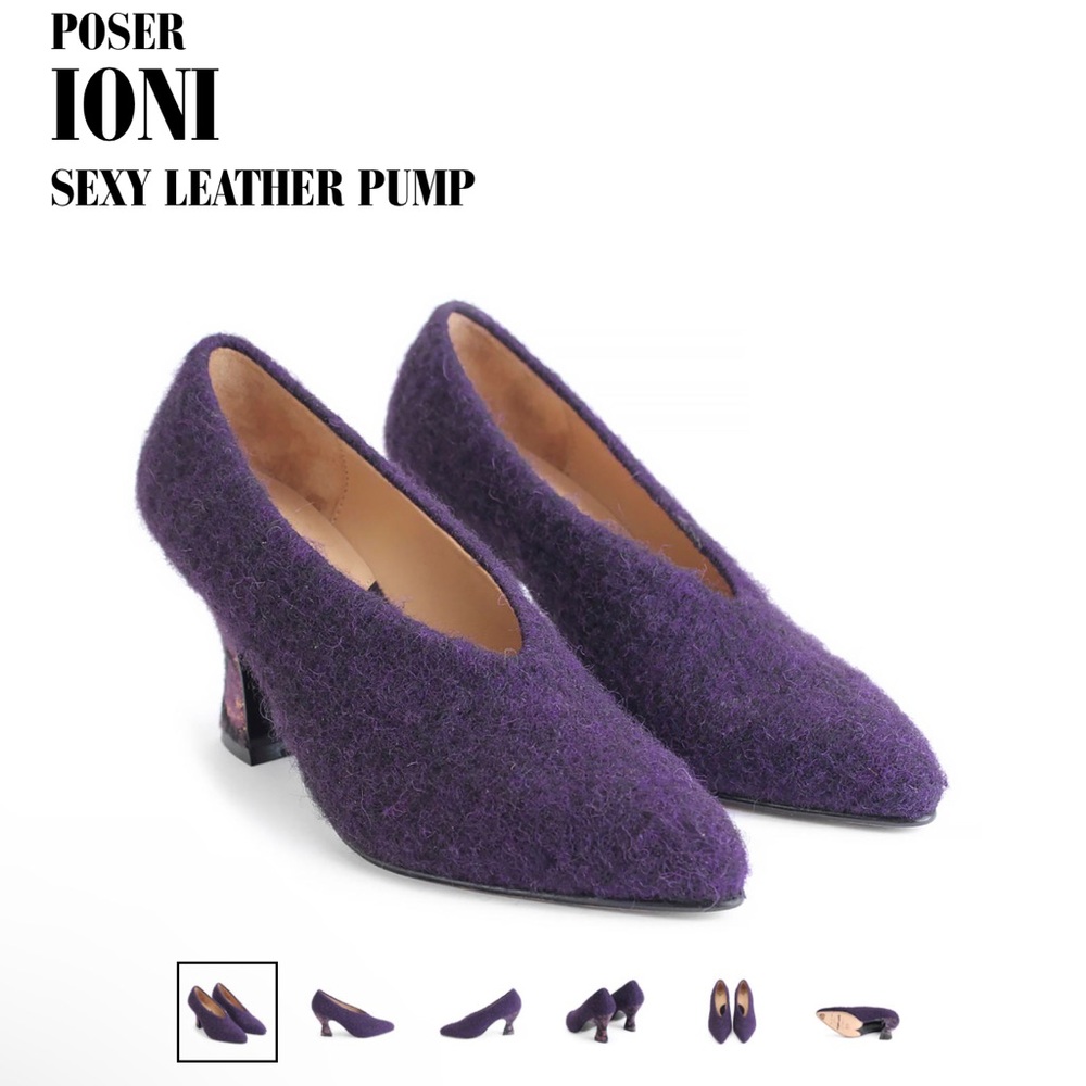 Fluevog IONI
SEXY LEATHER PUMP
- purple fuzzy